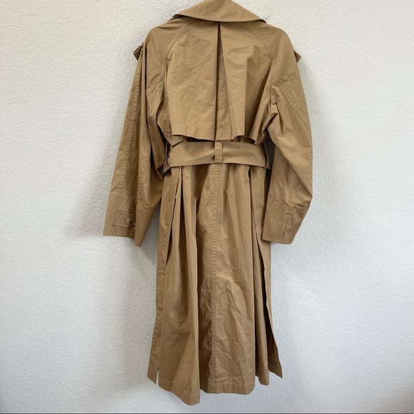 Vince Cotton Trench Coat Dark Khaki Size Large - Picture 3 of 10